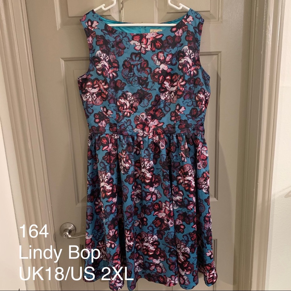 Lindy Bop - Blue floral dress